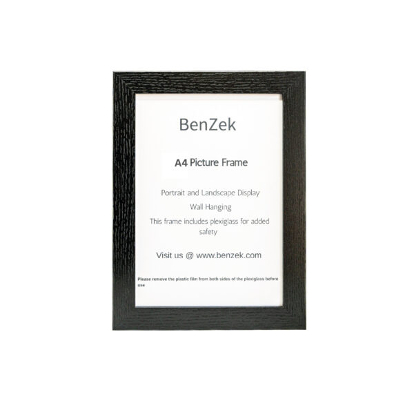 A4 Black Wooden Photo Frame
